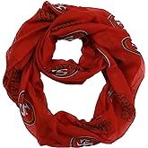 Littlearth NFL San Francisco 49ers Sheer Infinity Scarf, Team Color, 70” x 25”