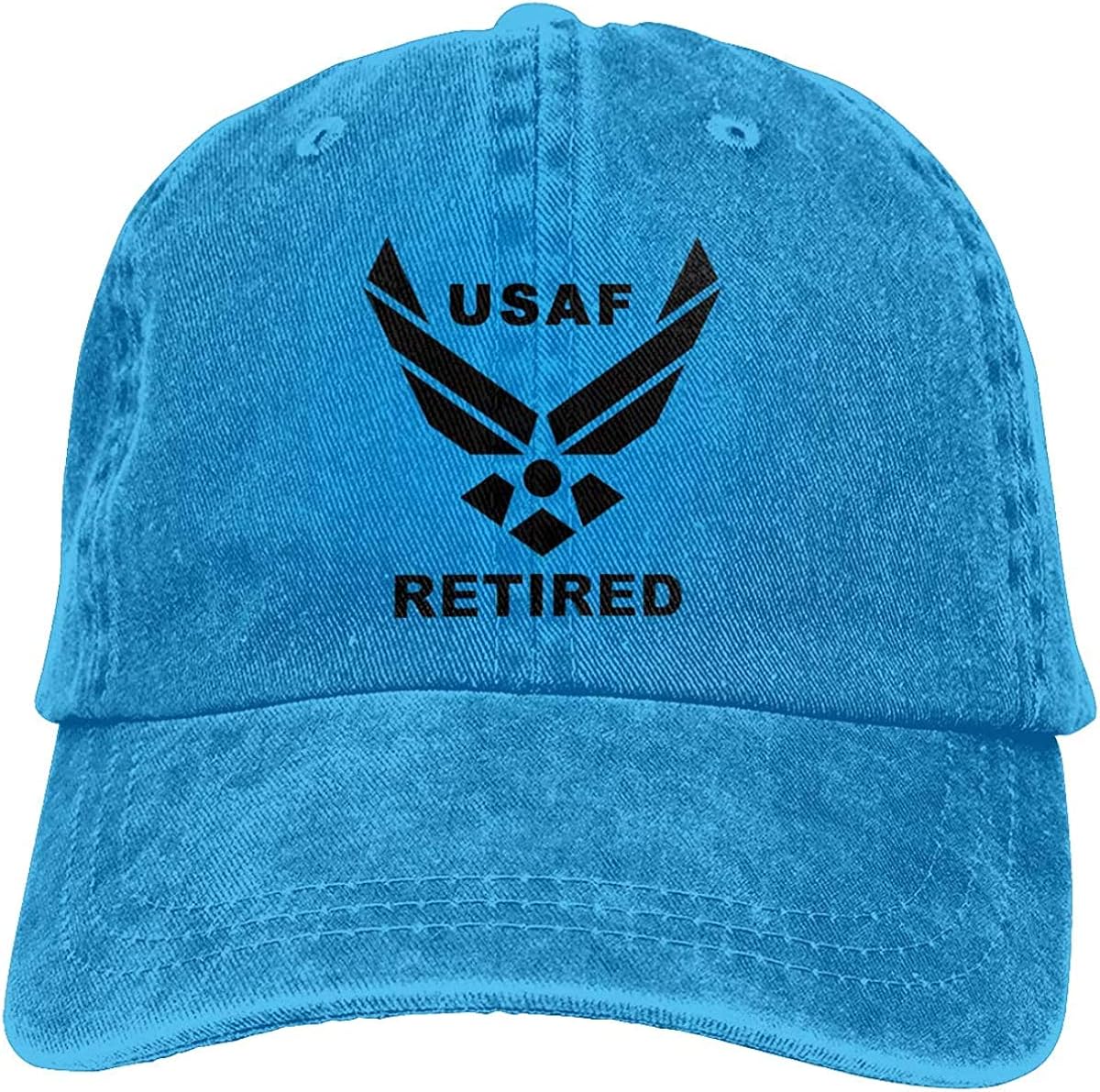 "N/A" US Air Force Retired USAF Fashion Adjustable Cowboy Cap Denim Hat for Women and Men at