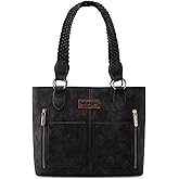 Wrangler Distressed Tote Bag for Women Western Purse Multi Pockets Handbags and Shoulder Bag