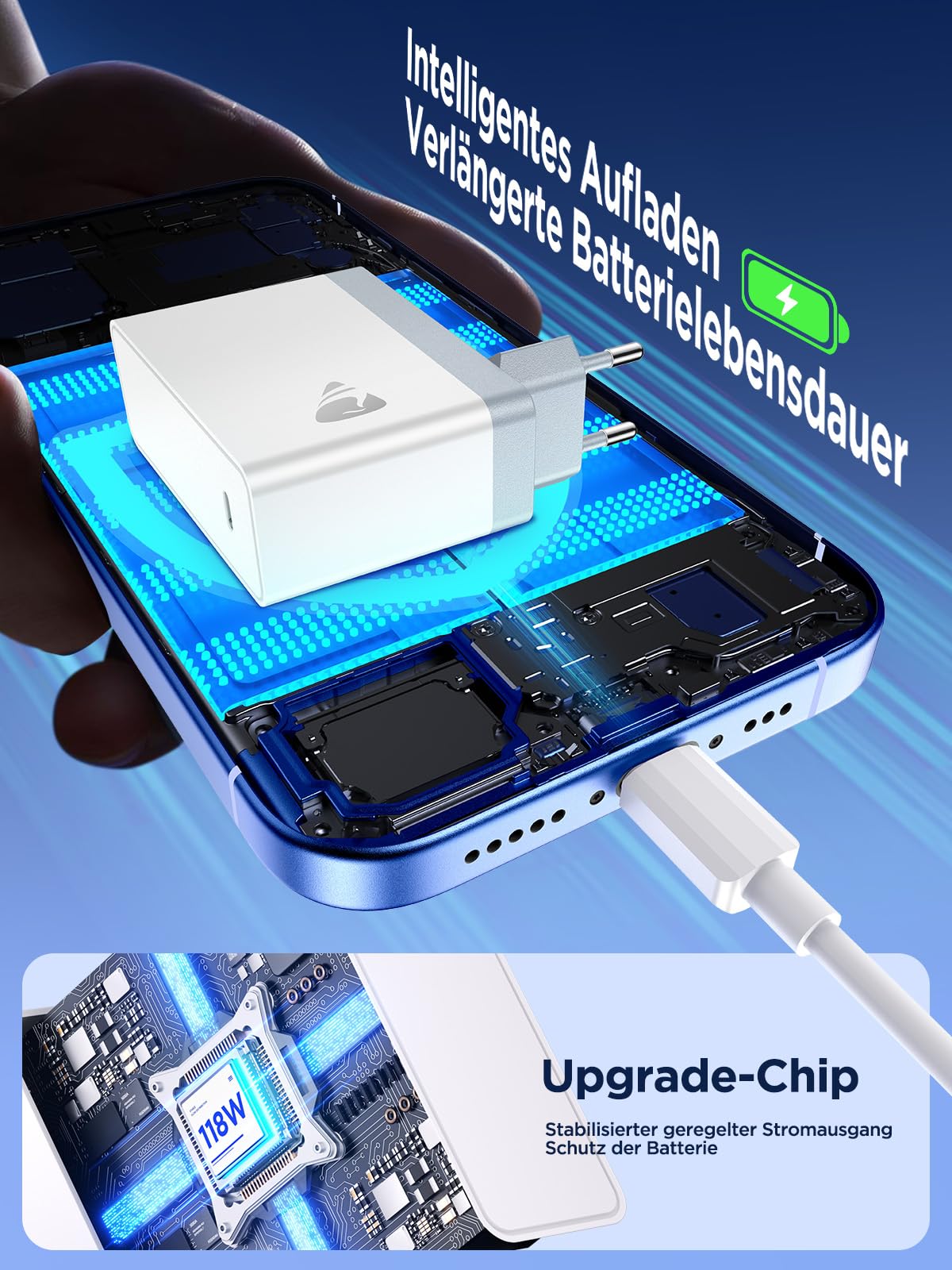 Mac Book Pro Ladegerät, Aioneus 100W Schnell Netzteil MacBook Ladekabel USB C 2M für MacBook 16/15/ 14/13 Zoll, Mac Air 2020/2019/ 2018, iPad Pro, HP 5A/100W Ladekabel USB C 4
