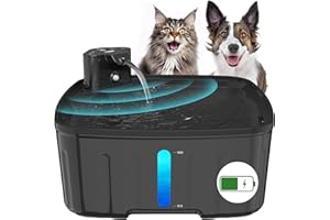 Kenida Dog Water Fountain Wireless,2.1GAL/8L Large Dog Water Fountain Battery Operated, Dog Fountain Water Bowl with Sensor,Wireless Smart Pump,Timer,BPA-Free,Ideal for Large Dogs,Multi-Pet Home