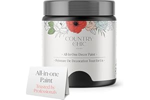 COUNTRY CHIC PAINT Country Chic All-in-One Chalk Paint for Furniture, Cabinets, Home Decor, Eco-Friendly, Matte Finish, Built-In Primer & Top Coat for Wood, Metal - Liquorice (Black) - 4 oz (118 ml)