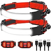 Headlamp, IKAAMA Rechargeable Bright Head Lamp, 210° Wide Beam, 500-Lumen, 3.8oz Lightweight Flood Head Light, 3 Light Modes 