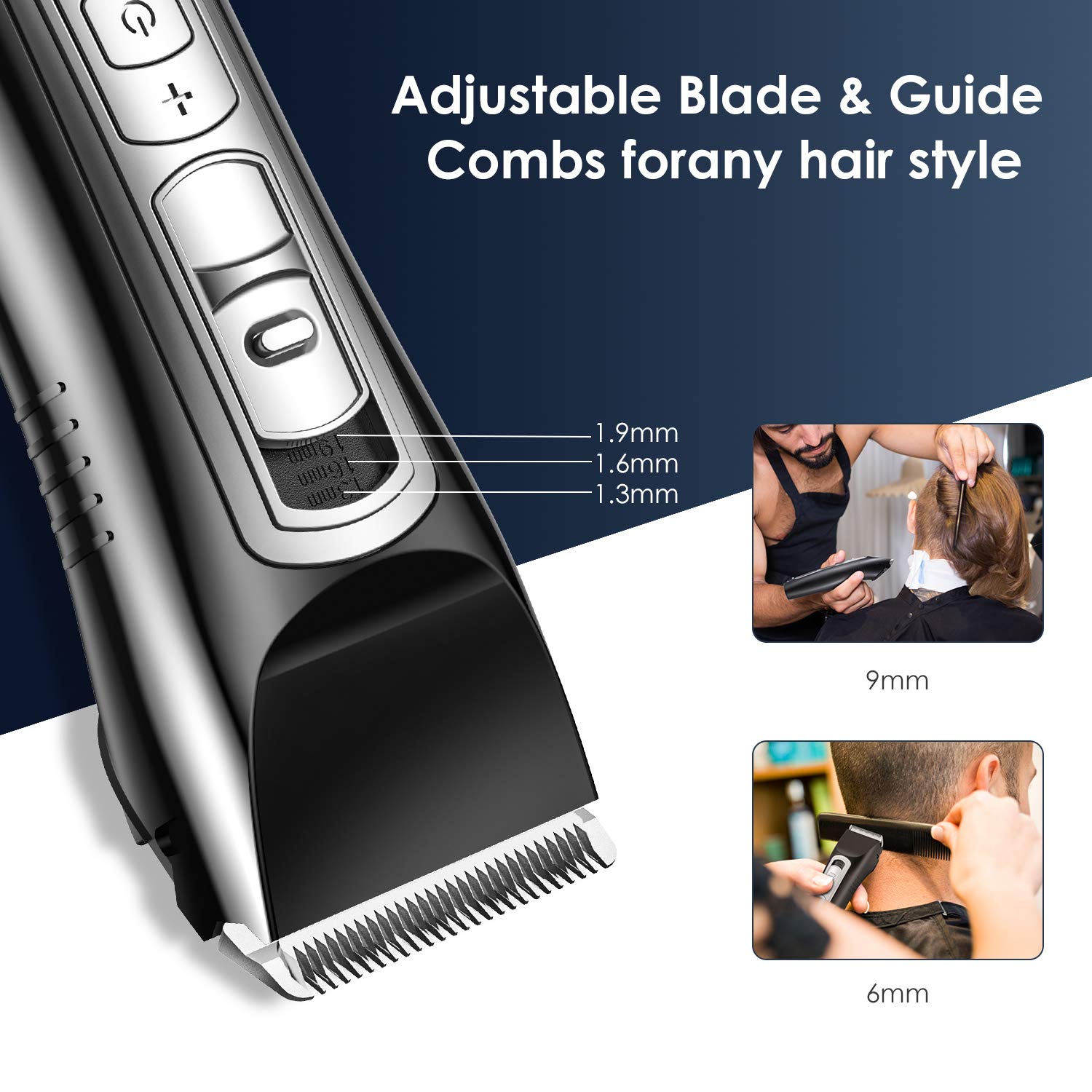 Mens Cordless Hair Clippers, Professional 5-in-1Rechargeable Hair Clippers Kit with Low Noise, Superior Long Service Life/Barbering/Grooming/Trimming, With LED Display Best Hair Clippers for Men : Beauty
