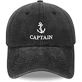 SJUDHHG Captain Hat for Men Women, Gifts for Boat Owners, Embroidery Adjustable Cotton Retro Baseball Cap