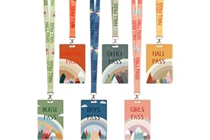 WORLDBAZAAR Hall Passes for Classrooms Set of 6 Lanyards Moving Mountains Classroom Hall Pass for Student Library Office Nurse Boy Girl Teacher Lanyard School Supplies