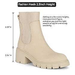 Athlefit Women's Chelsea Boots Fall Platform Ankle