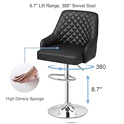 VECELO Adjustable Bar Stools Set of 2, Bar Height