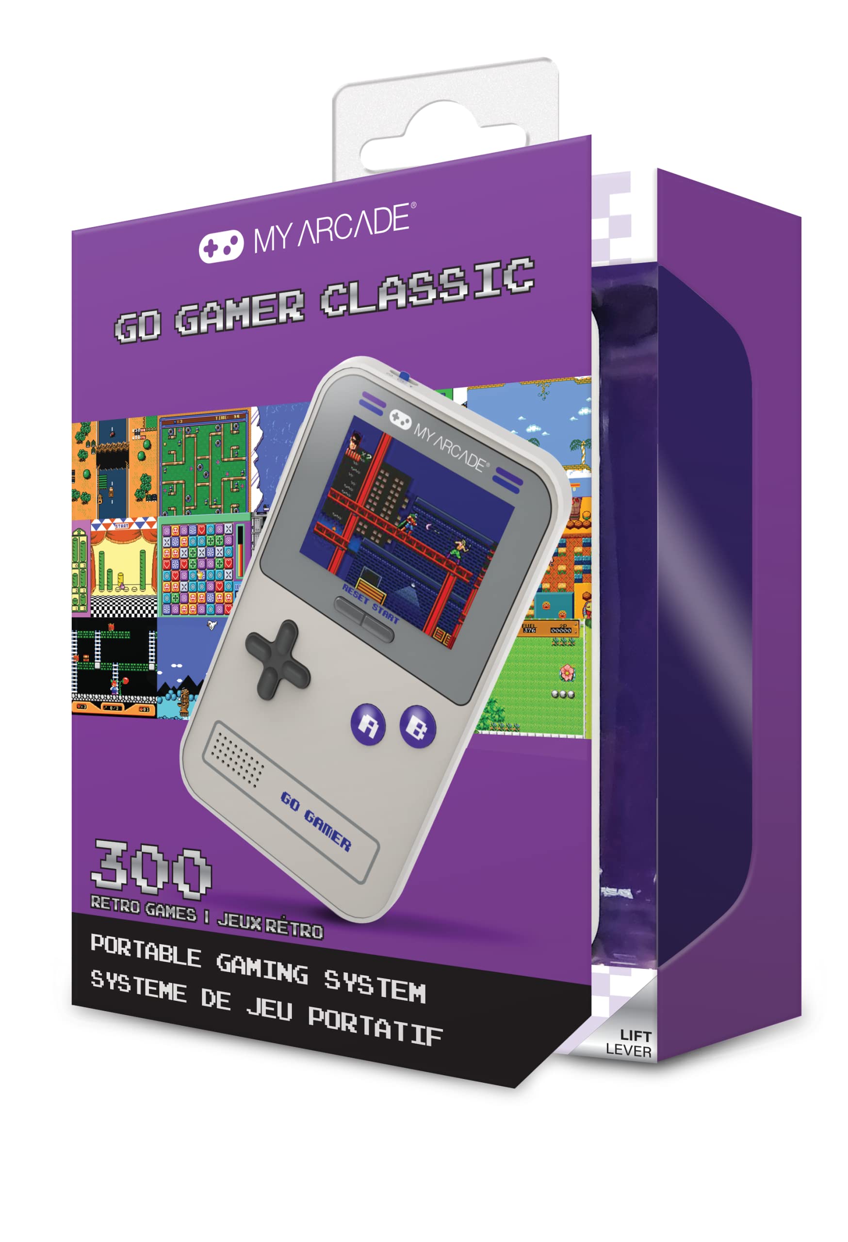 My Arcade Go Gamer Classic-Purple: Portable Electronic Game Console with 300 Games, Full Color 2.5