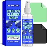 Kototo Eyeglass Cleaner Spray, Streak-Free Eyeglass Cleaner Spray for Glasses, Screens & Lenses, Anti-Static Eye Glass Cleaner Kit with Microfiber Cloth, Cleaning Kit for Phone, Laptop, Camera & More