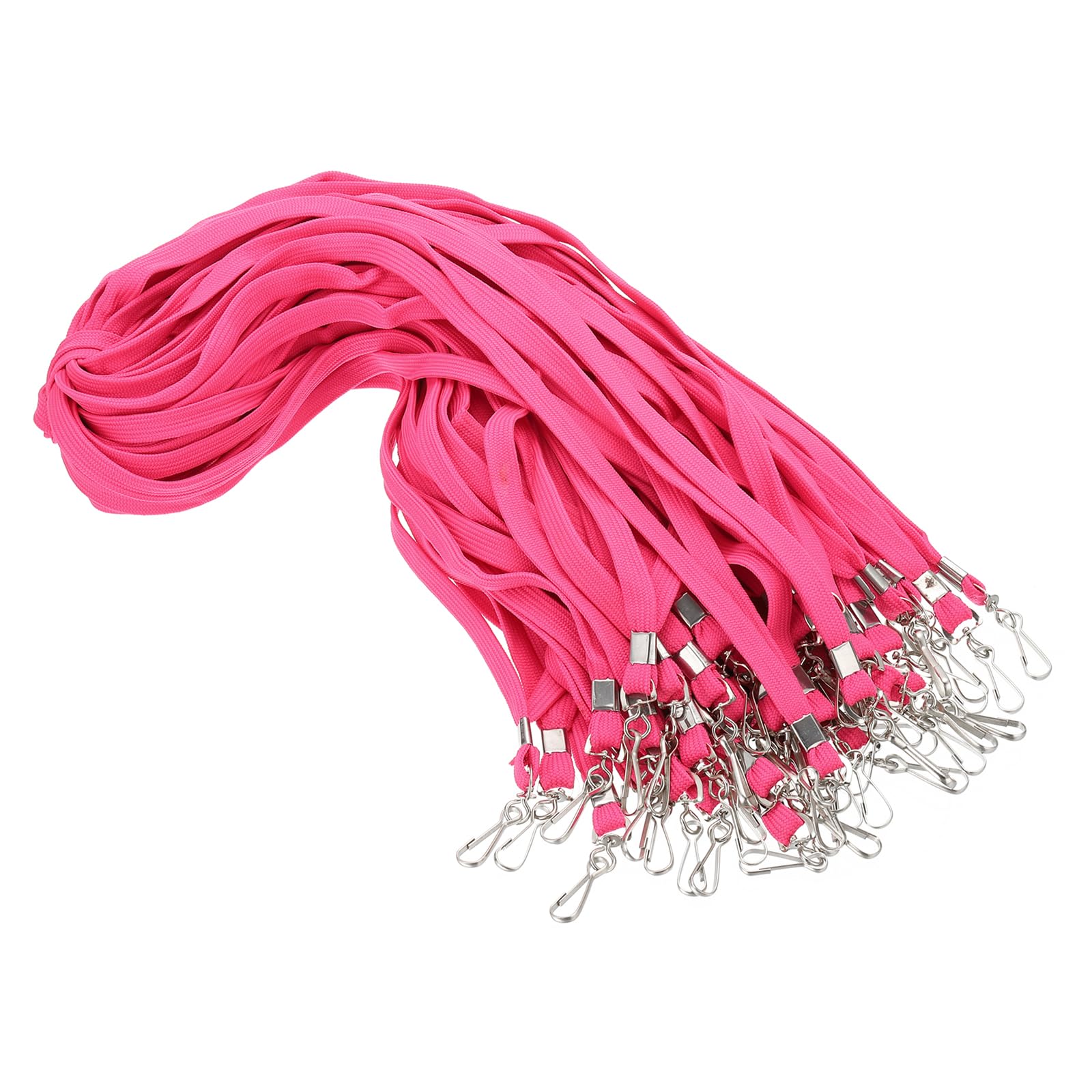 PATIKIL 47cm Lanyards Bulk, 50pcs Badge Lanyard for ID Badges Teacher Lanyards Durable Neck Lanyard with Clip for ID Card Badges Keys Name Tag Wallet Cruise Phone, Hot Pink