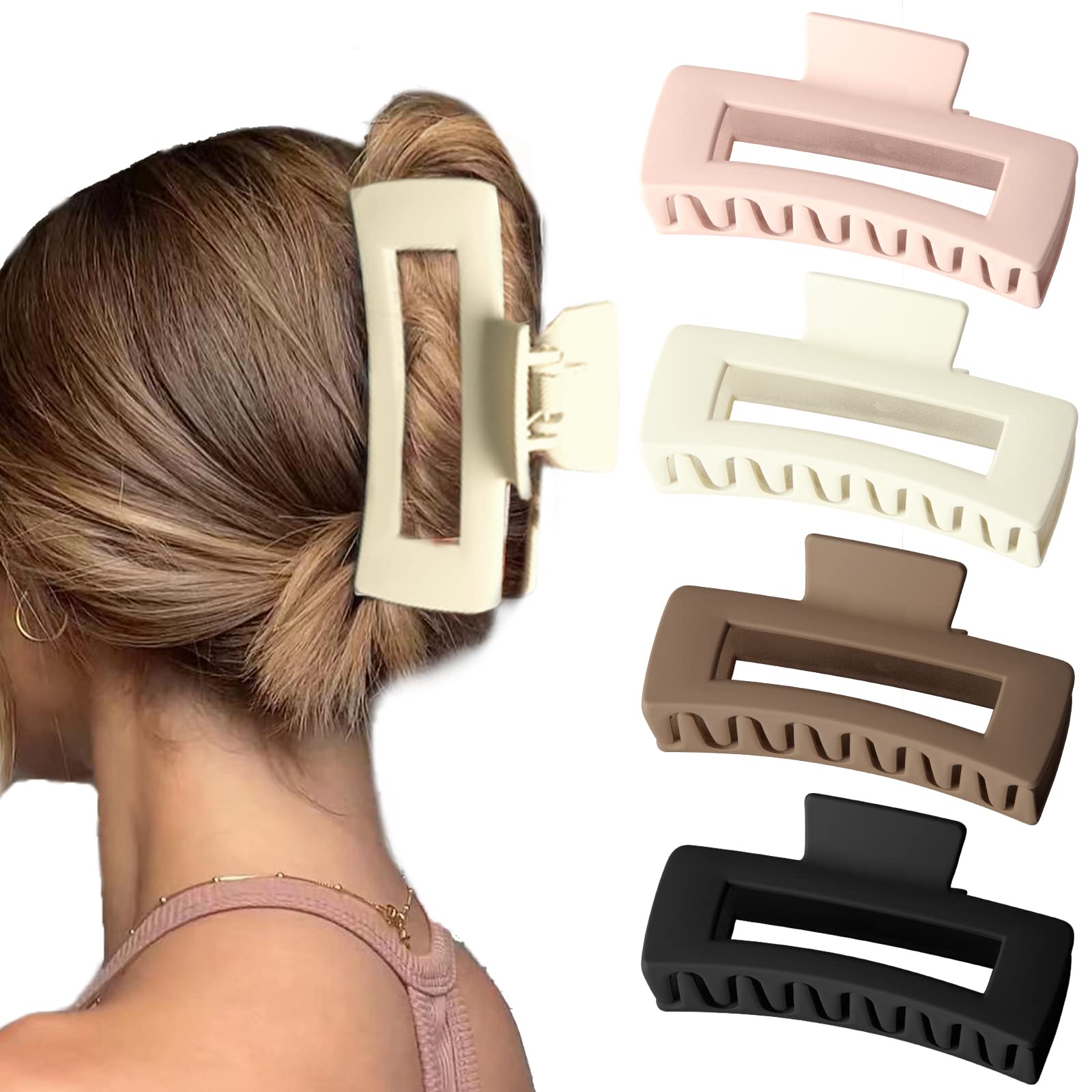 Photo 1 of *** SEE COMMENTS*****Bmobuo 5 Inch Extra Large Claw Clips for Strong Hold - XL Jumbo Matte Hair Clips 3PCS Oversized Giant Clips for Long Curly Hair for Women