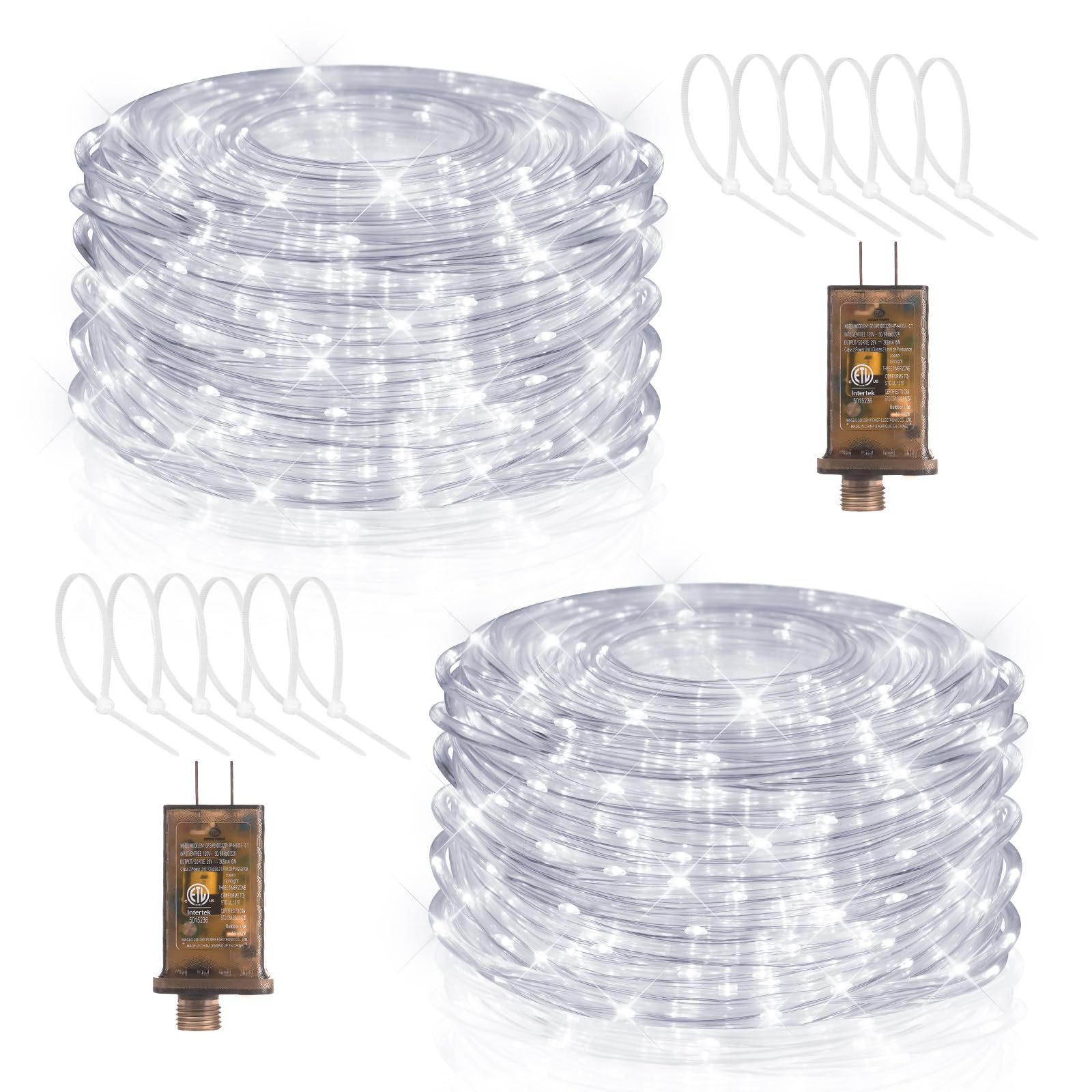 Photo 1 of Hezbjiti 2 Pack LED Rope Lights Waterproof Rope Light 197FT 600 LED Flexible Tube Lights with 8 Modes for Garden Patio Bedroom Party Indoor Outdoor Decorations