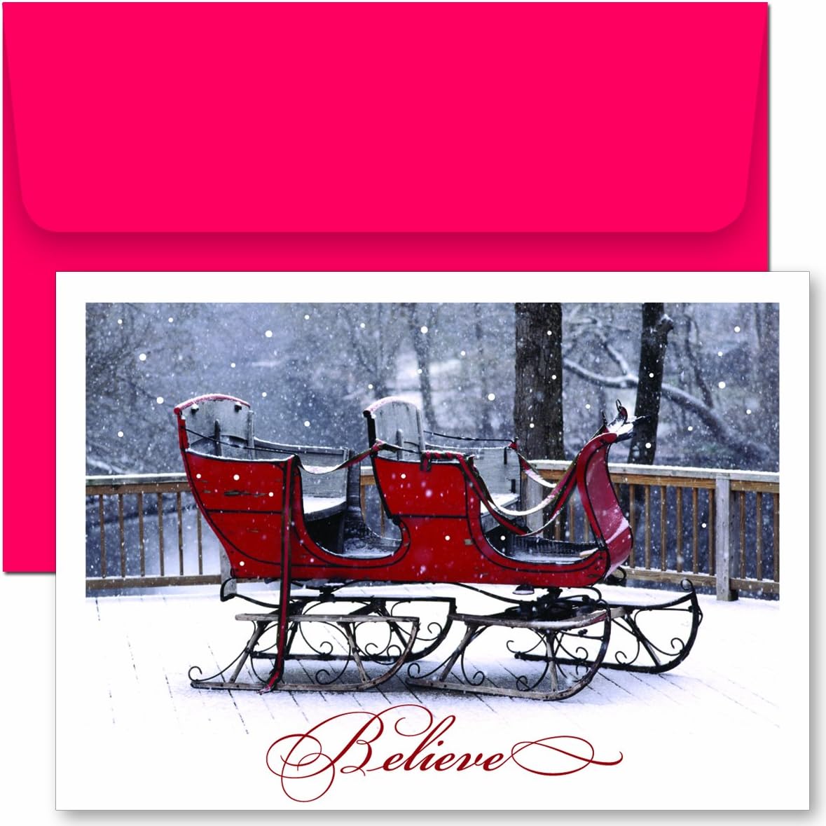 Believe Sleigh Boxed Holiday Cards