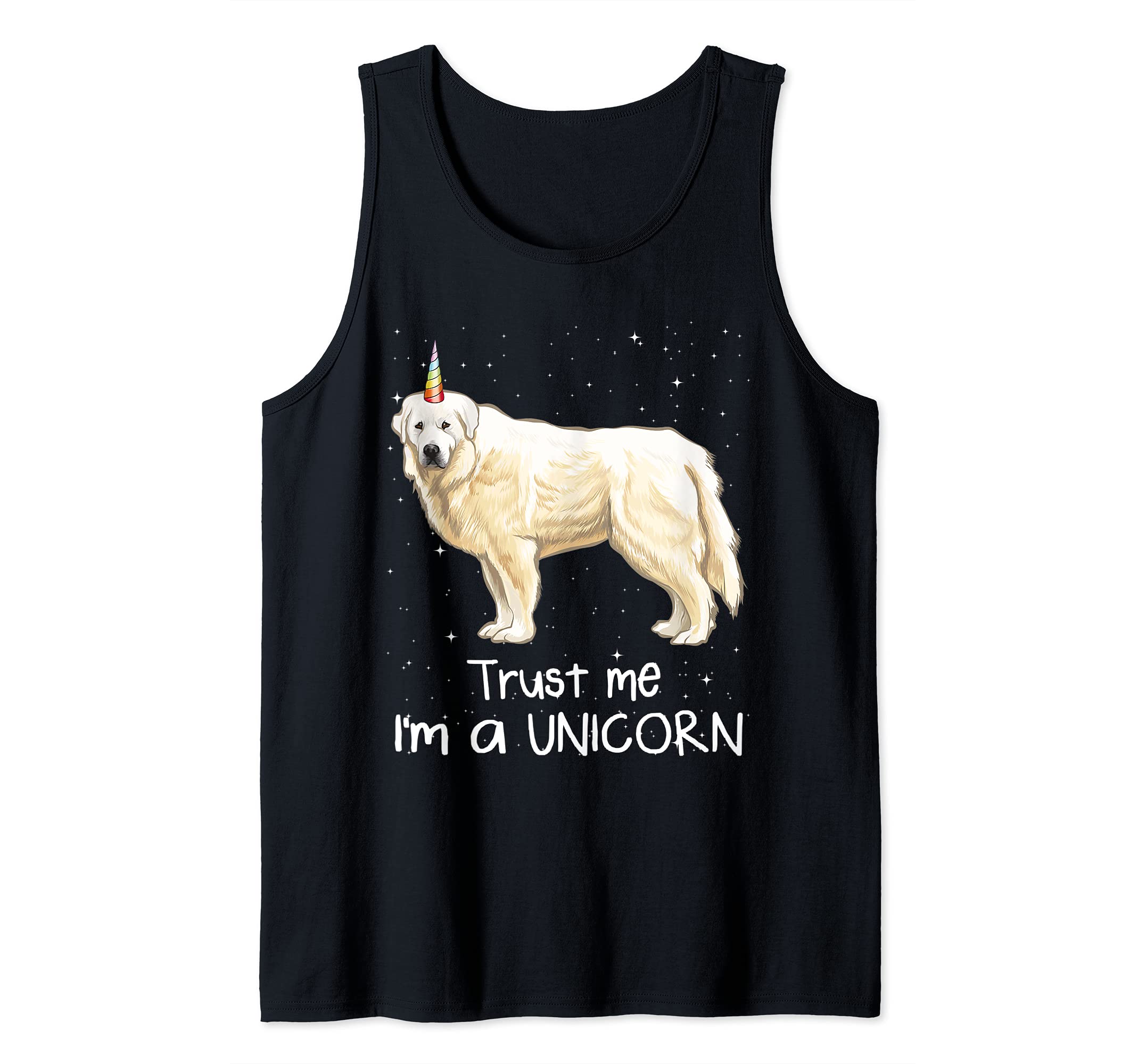 Funny Great Pyrenee Trust Me I'm A Unicorn Dog Tank Top