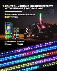 Xprite 1PC 3FT Spiral RGBW LED Whip Light with
