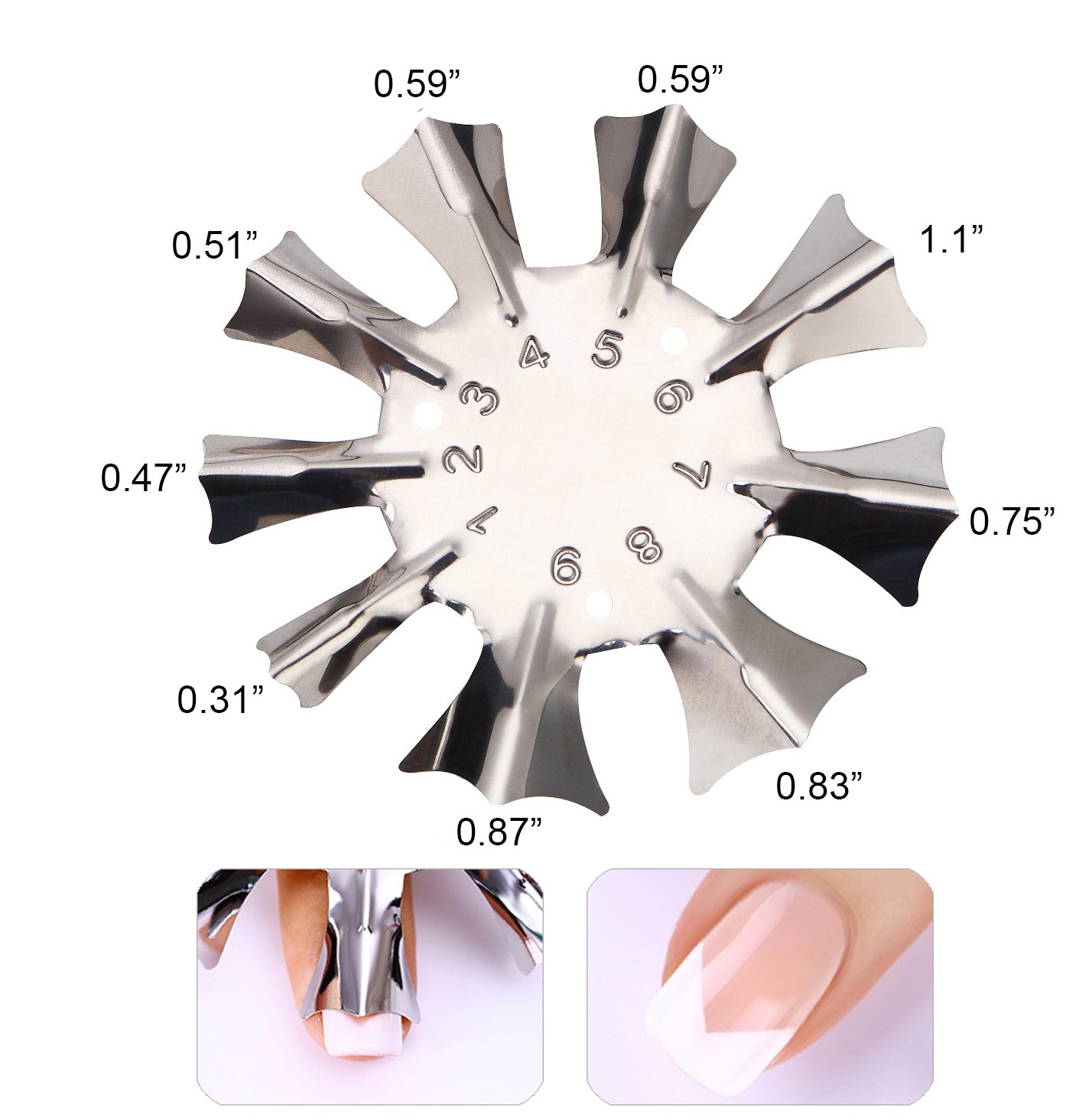 WOKOTO 3pcs Easy French Smile Line Gel Cutter Tool Staniless Steel C-Shape Manicure Edge Trimmer Diy Plate Module (3 Patterns) : Beauty