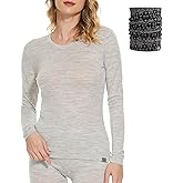 MERINNOVATION Merino Wool Base Layer Women Size XL 165GSM 100% Merino Wool Long Sleeve Thermal Shirts for Women for Skiing Hiking