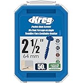 Kreg SML-C250B-50 Blue Kote Pocket Screws, 2 1/2-Inch, Coarse Thread, Maxi-Loc Head (50 Count)