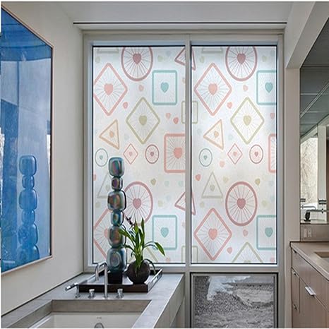 Amazon Ljp 幾何学模様 静電気でくっつくガラスフィルム ウィンドウデコレーションステッカー 60cm 90cm Ljp001 Ljp 窓用フィルム 通販