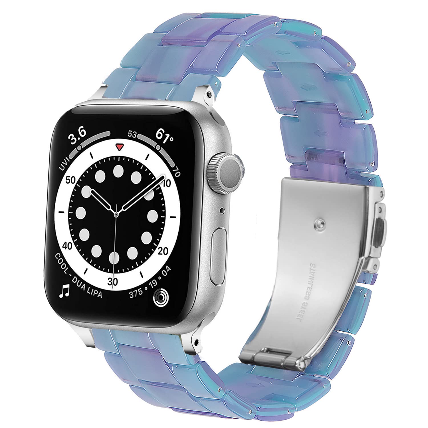 DEALELE Strap Compatible with Apple Watch 49mm 46mm 45mm 44mm 42mm, Colorful Resin Replacement Bands for iWatch Series 10/9 / 8/7 / 6/5 / 4/3 / Ultra/SE Women Men, Rose blue