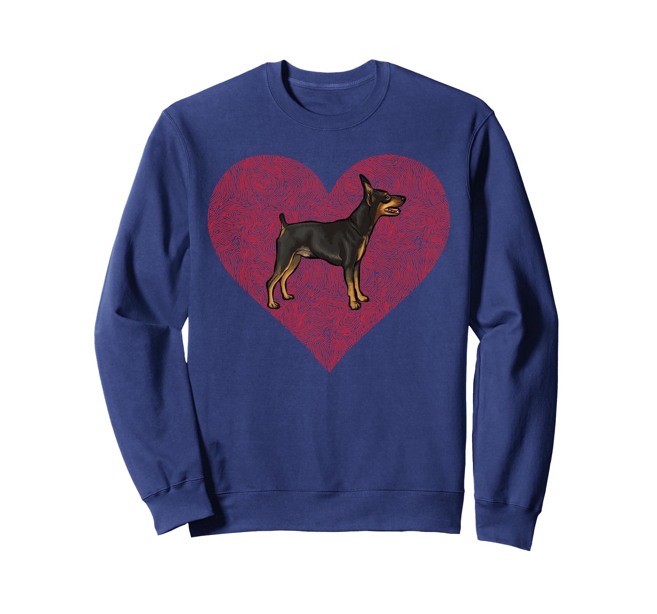 Miniature Pinscher Valentines Day Dog Love Fingerprint Sweatshirt