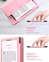 MMK Kindle Paperwhite Case 7/6.8 Premium PU Leather Smart Cover Pink view 3