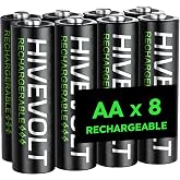 HIVEVOLT Rechargeable AA Batteries, 2800mAh High Capacity Double A Battery NiMH Low Self Discharge, 8 Count