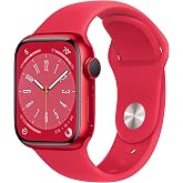 Apple Watch Series 8 [GPS, 41mm] - (Product)RED Aluminum Case with (Product)RED Sports Band, M/L (Renewed)