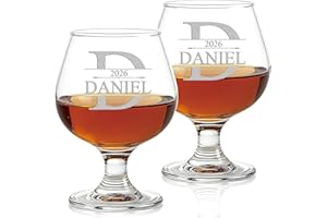 Personalized Brandy Glass - Custom Engraved Brandy Snifter with Name & Initial, Gift for Wedding, Anniversary, Valentine's Da