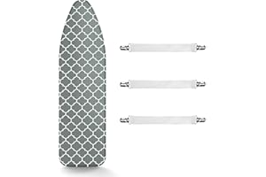 10PCS Ironing Board Cover and Pad, Extra Thick Padding Silicone Coated Scorch and Stain Resistant 15 x 54 inch Replacement Ir