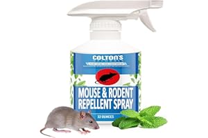 COLTON'S NATURALS Peppermint Oil Rodent Repellent Spray- Large 32 Ounce - Prevents Mice from Nesting - 100% Natural Repel Mice, Rat- Deterrent to Rats & Mice- Eco-Friendly Mouse Repellent Spray Natural Non-Toxic