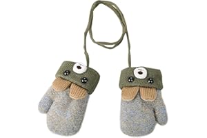 CLOBEAU Baby Mittens Warm Mitts Infant Full Finger Gloves Magic Snow Mittens on String