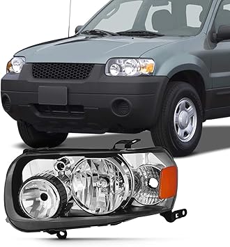 Amazon Com Fits 2005 2006 2007 Ford Escape Headlight Halogen Type 05 06 07 Headlamp Driver Left Side Only Automotive