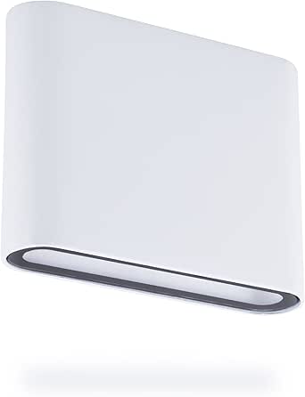 Smartwares Aplique Exterior LED Diseño Slim Integrado, 9 W, Blanco [Clase de eficiencia energética A+]: Amazon.es: Iluminación