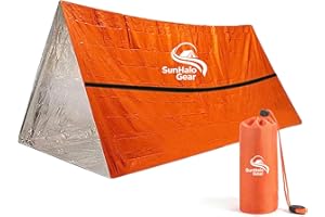 SunHalo Gear Emergency Survival Tent Shelter, 1 or 2 Person Emergency Tent with Emergency Whistle Emergency Shelter,Life Tube Tent for Camping,Hiking, Backpacking
