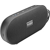 TOZO PA1 Bluetooth Speaker Built-in Microphone Stereo Sound, 25H Playtime, IPX7 Waterproof Shower Speaker, Portable Wireless Speaker with EQ Mode, APP Control, Dual Pairing for Home, Travel, Black