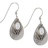Silver Forest White Teardrop Layered Earrings One Size Silver tone