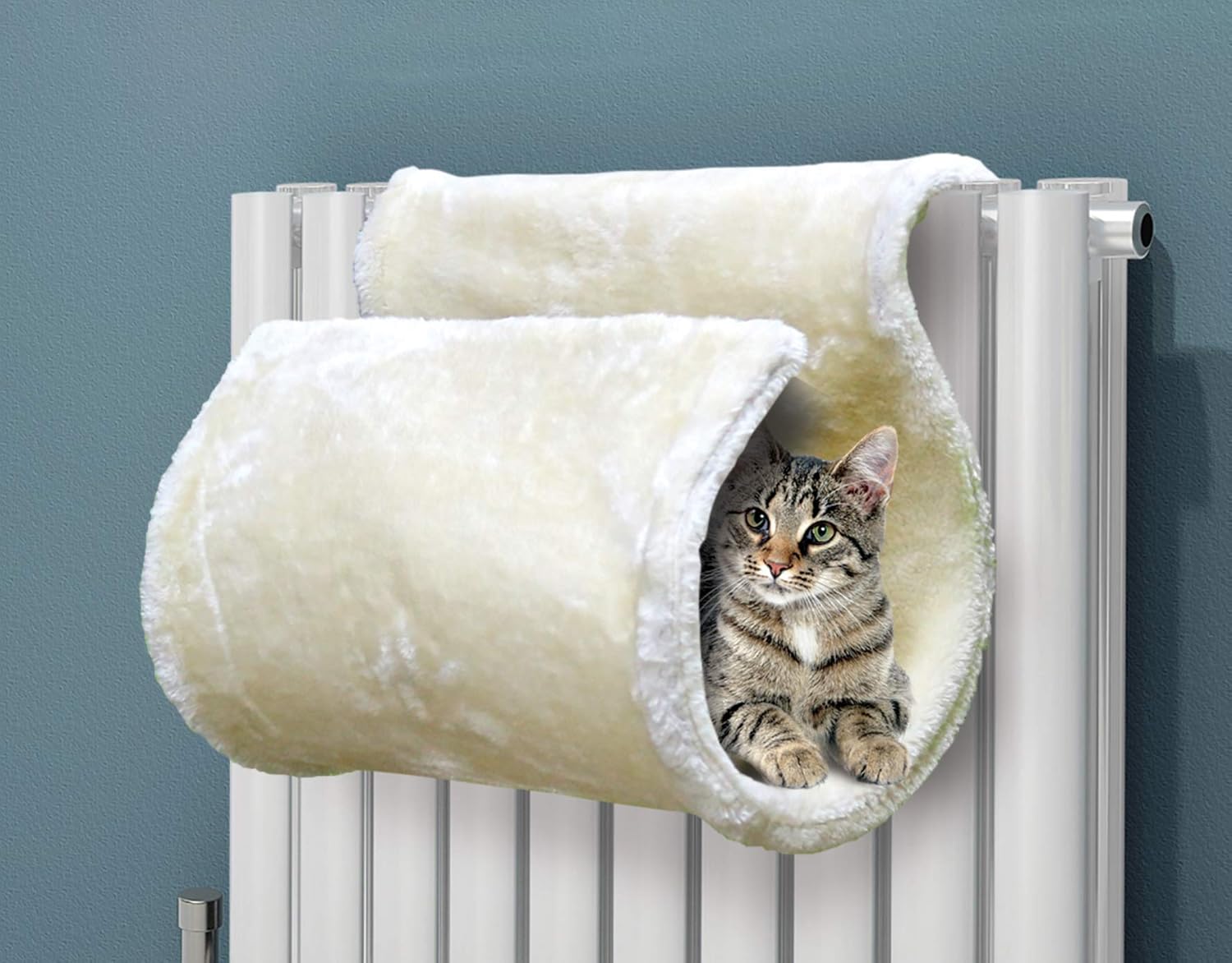 SIMPLY 4 PETS Super Soft Washable Radiator Curled White Cat Radiator