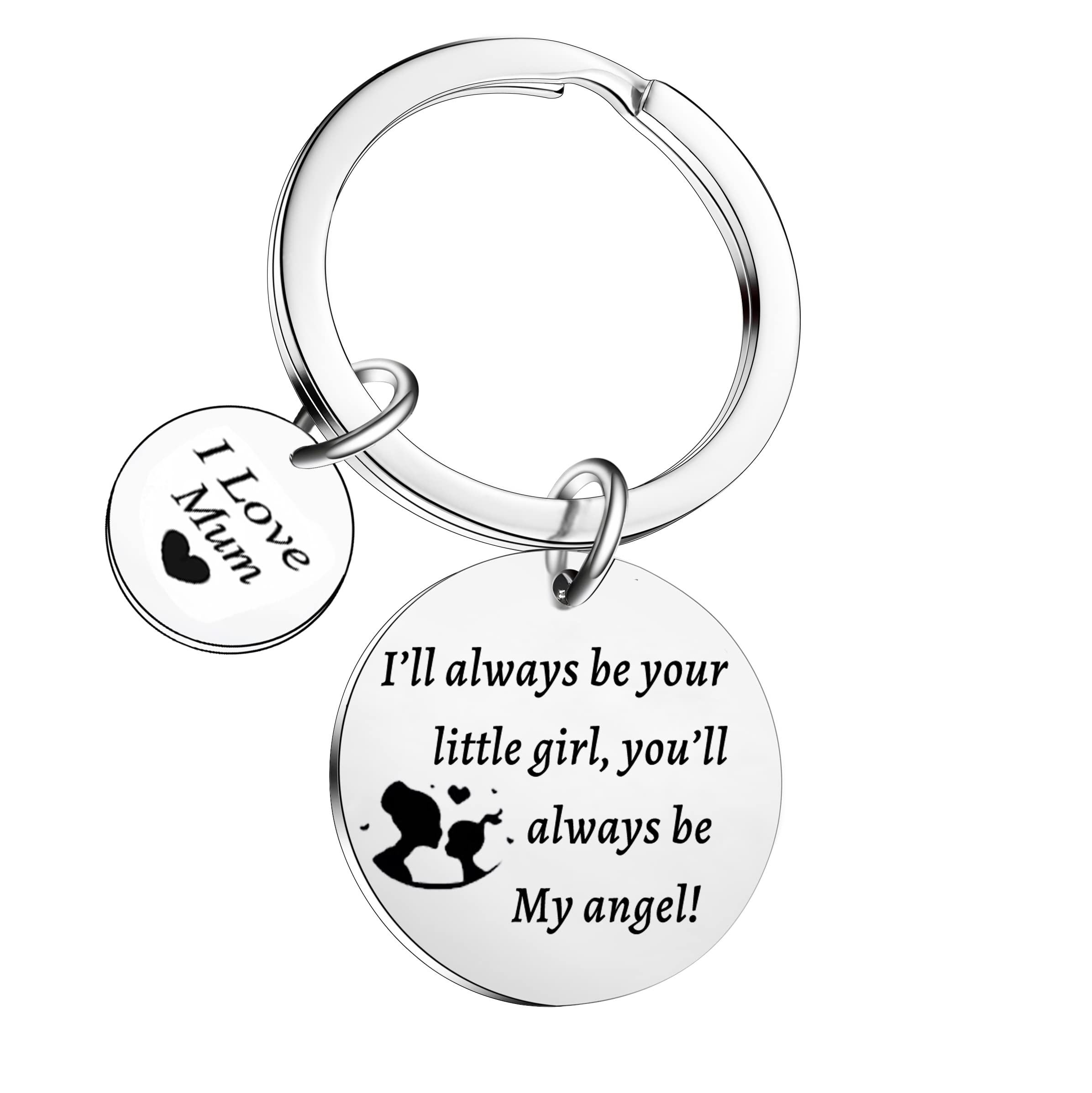 Mother's Day Gifts for Mum Gifts from Daughter Mum Keyring Birthday Gifts for Mother Mama Mummy Keyring My Angel Mums Key Ring