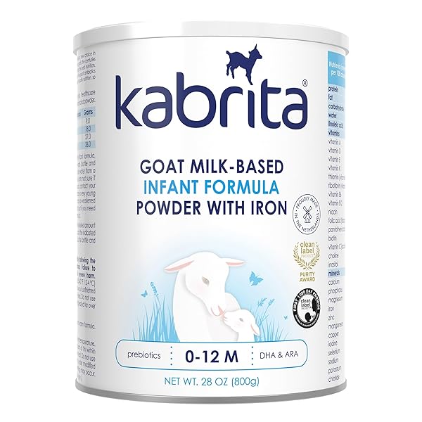 KABRITA GOAT MILK-BASED INFANT FORMULA POWDER WITH IRON, DHA, ARA & PREBIOTICS, FOR INFANTS 0–12 MONTHS, NON-GMO, 28 OZ
