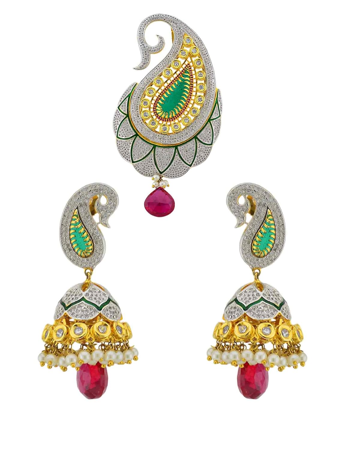 Buy The Art Jewellery Metal Pendant Set For Women (MultiColour) Online