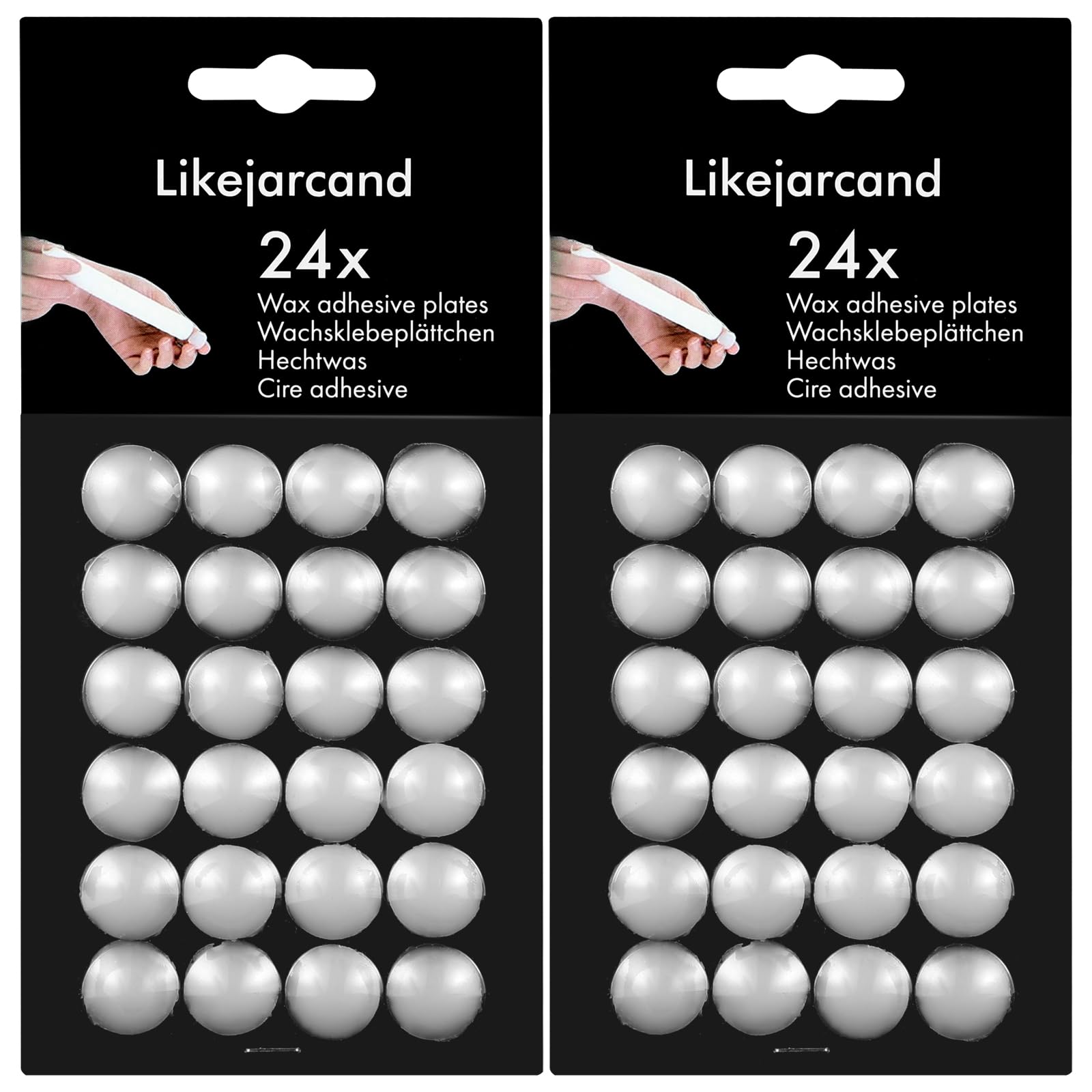 Likejarcand 48 Pieces White Adhesive Small Candles, Accessories Candle Wax Dots- Adhesive,Wax Sticky Dots,Candl Accessories (48)