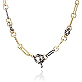 Vince Camuto Two Tone Crystal Stone Toggle Necklace