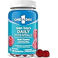 One A Day Teen Boy’s Daily Essentials Multivitamin Gummies, Teen Boy Vitamins with Vitamin C, Vitamin D, Bone Health, Immune Health, Raspberry Natural Flavor, 120 Gummies