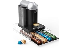 LIFEMOREASY Storage Drawer for Nespresso Vertuo Coffee Pod Holder for Counter Acrylic Coffee Capsule Organizer - 40 Pods