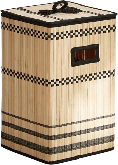 Cyrillus Panier A Linge En Bambou Tu Naturel Noir Amazon Fr Bebes Puericulture