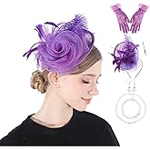 Fascinators Hat for Women, Tea Party Headband Kentucky Fascinator Derby Wedding Flower Cocktail