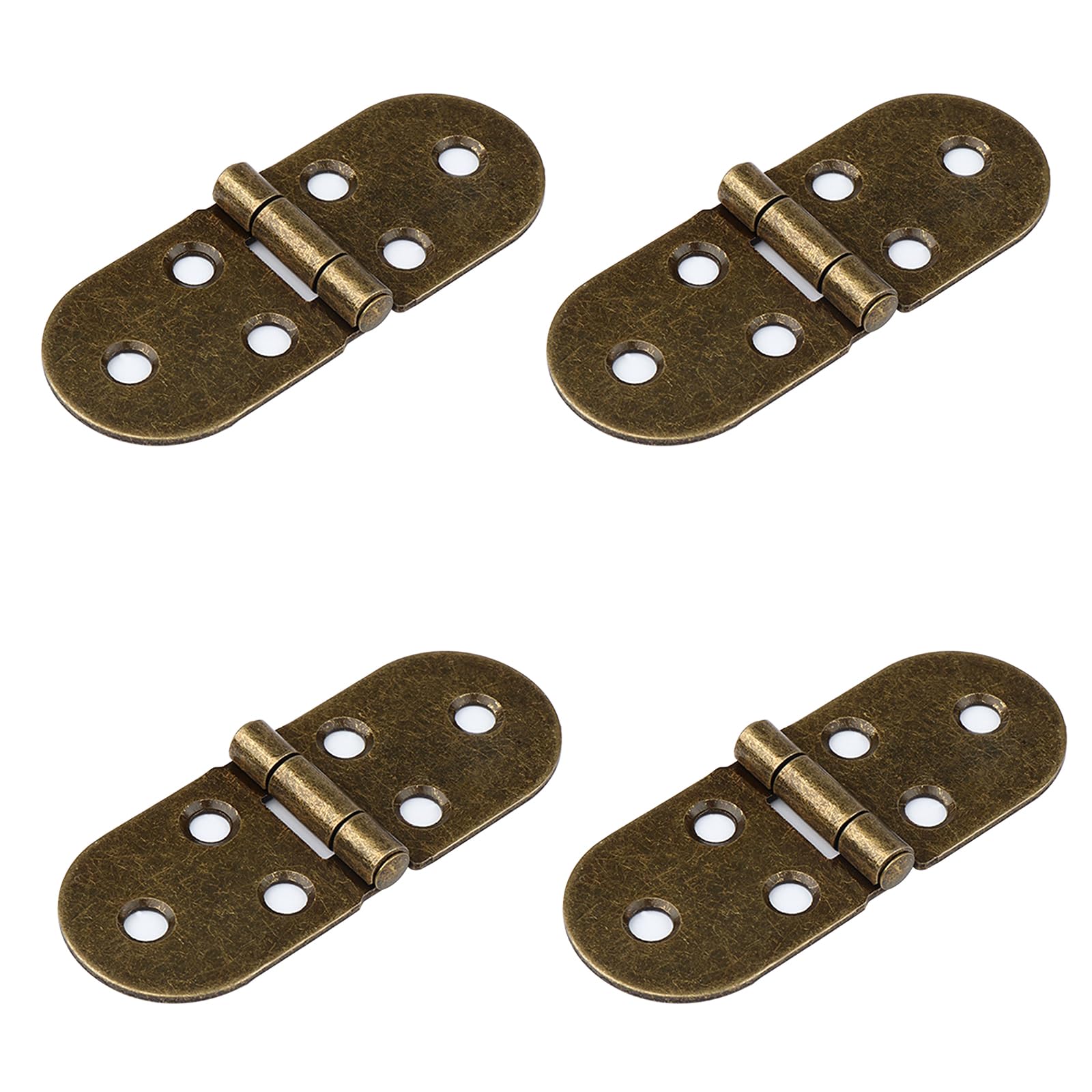 Leliafleury 4Pcs Folding Flip Top Hinge 270 Degree Metal Folding Door Hinge for Cabinet Closet Furniture (Antique Brass)