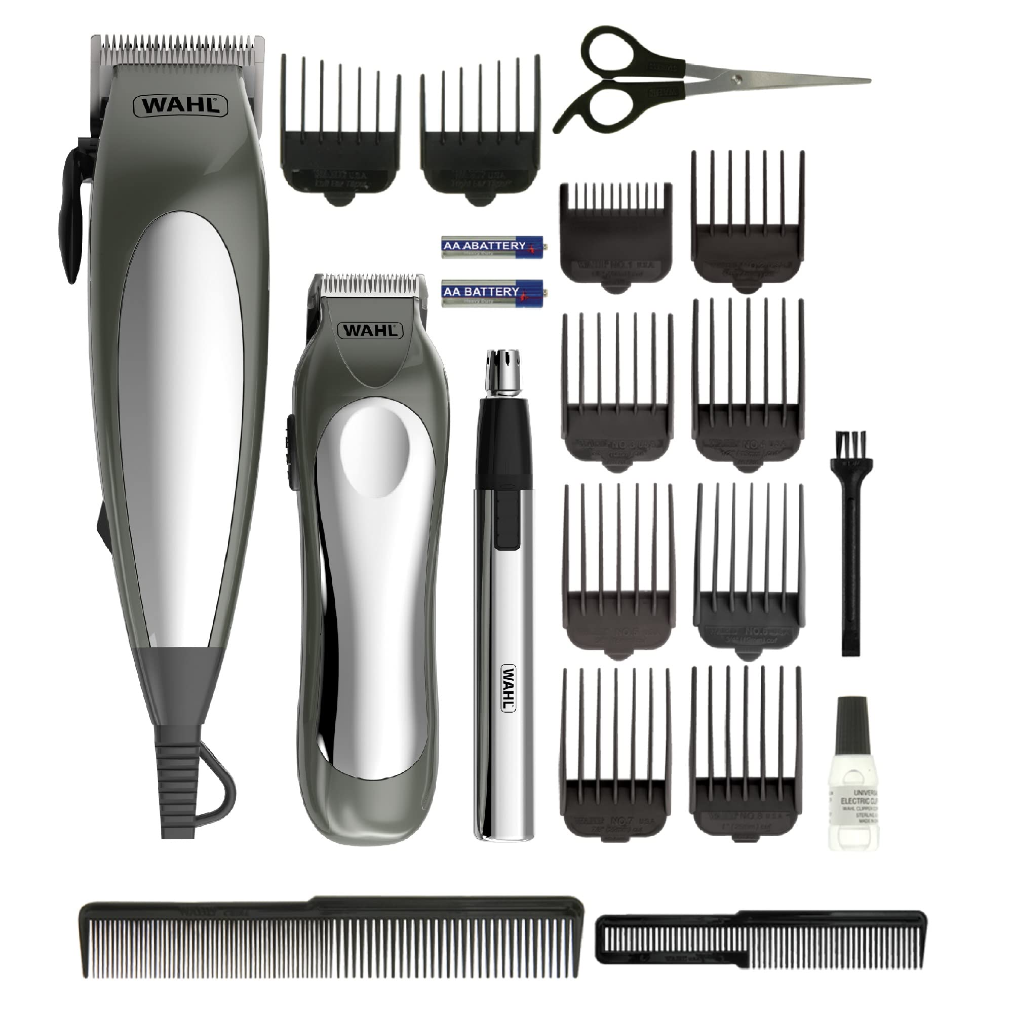 Wahl Clipper Kit Deluxe Gift Set, Hair Clipper Gift Set, Hair Clippers for Men, 3-in-1 Corded Head Shaver, Men’s Hair Trimmers, Stubble Trimmer, Personal Trimming, Male Grooming Set